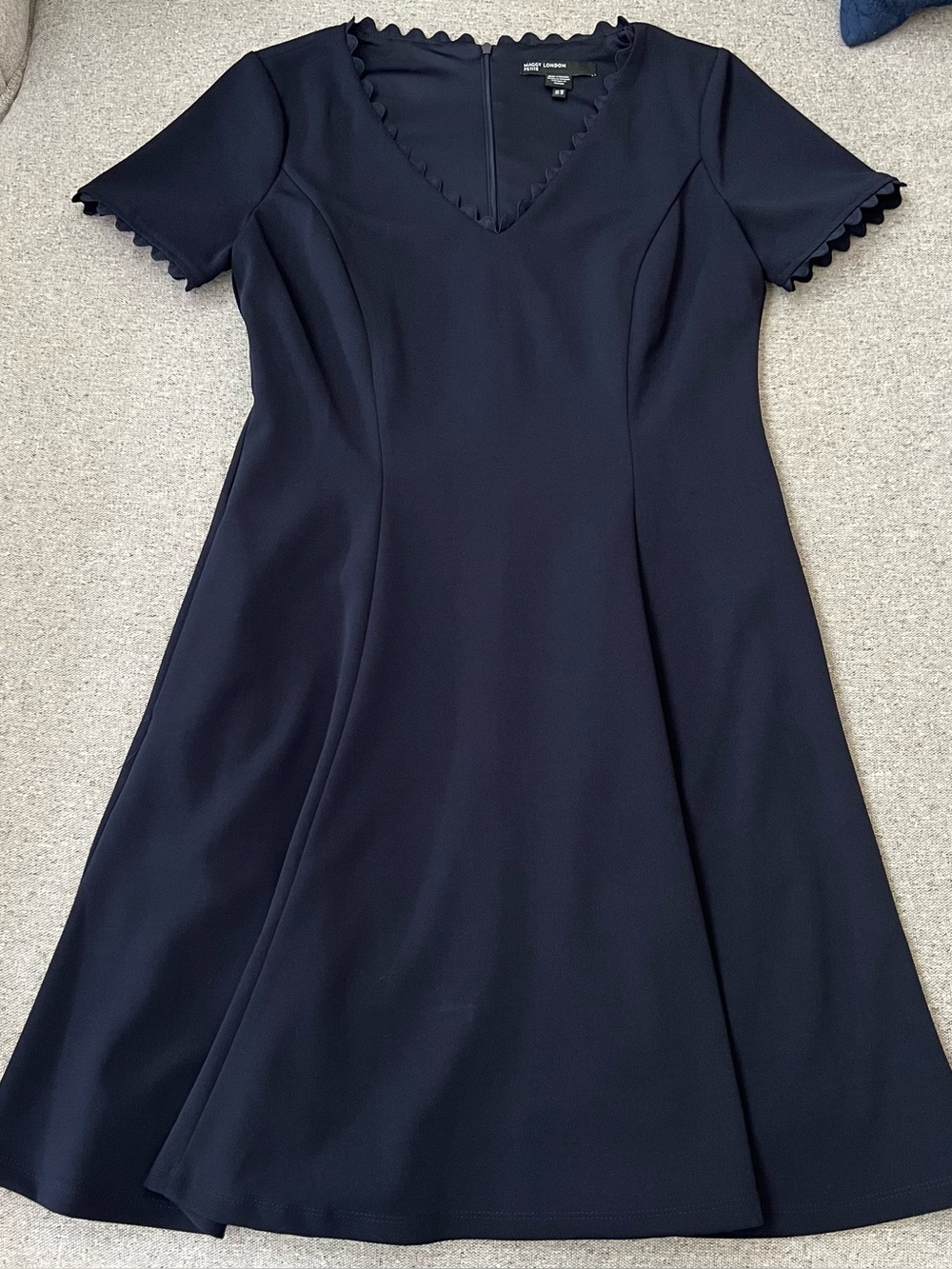 Maggy London dress pocket fit and flare navy